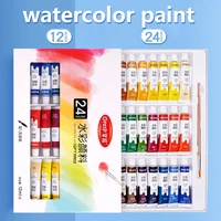 Watercolor Paint Set Art Painting Tools for Students Painting Beginners 12 Colors Washable 24 Colors 1