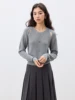 ZIQIAO Unique Design Hollow Knit Sweater For Women 2025 Early Spring New Linen Pink Grey Chic Pullover Fashion Top 25ZQ91188 2
