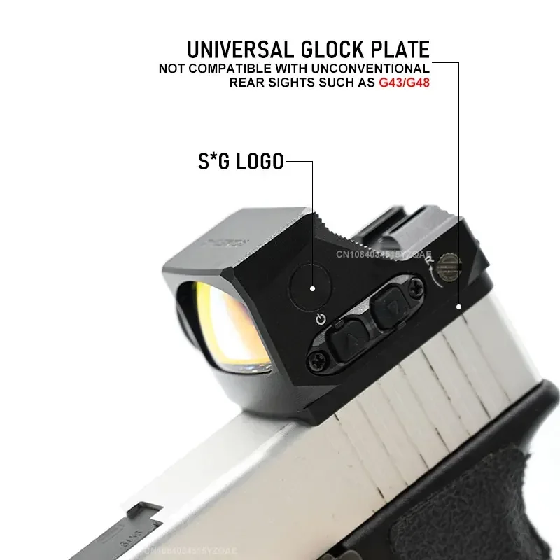 ROMEO-X Red Dot Sight RMR Footprint Hunting Pistol Handgun Rear Sight w/Glock Mount Plate&Picatinny Mount Shake Awake [CNC] red dot sight