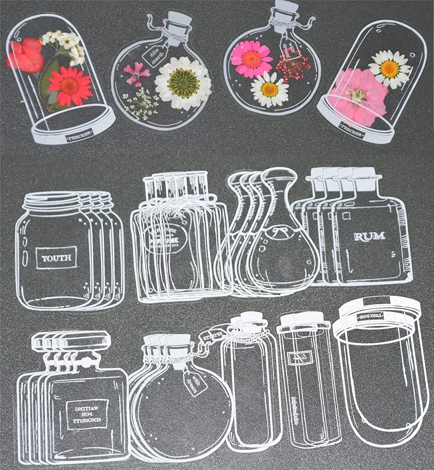 

Wishing Bottle Pattern Transparent Dried Flower Bookmarks Pressed Flower Bookmark Flower Page Bookmark Herbarium Bookmarks