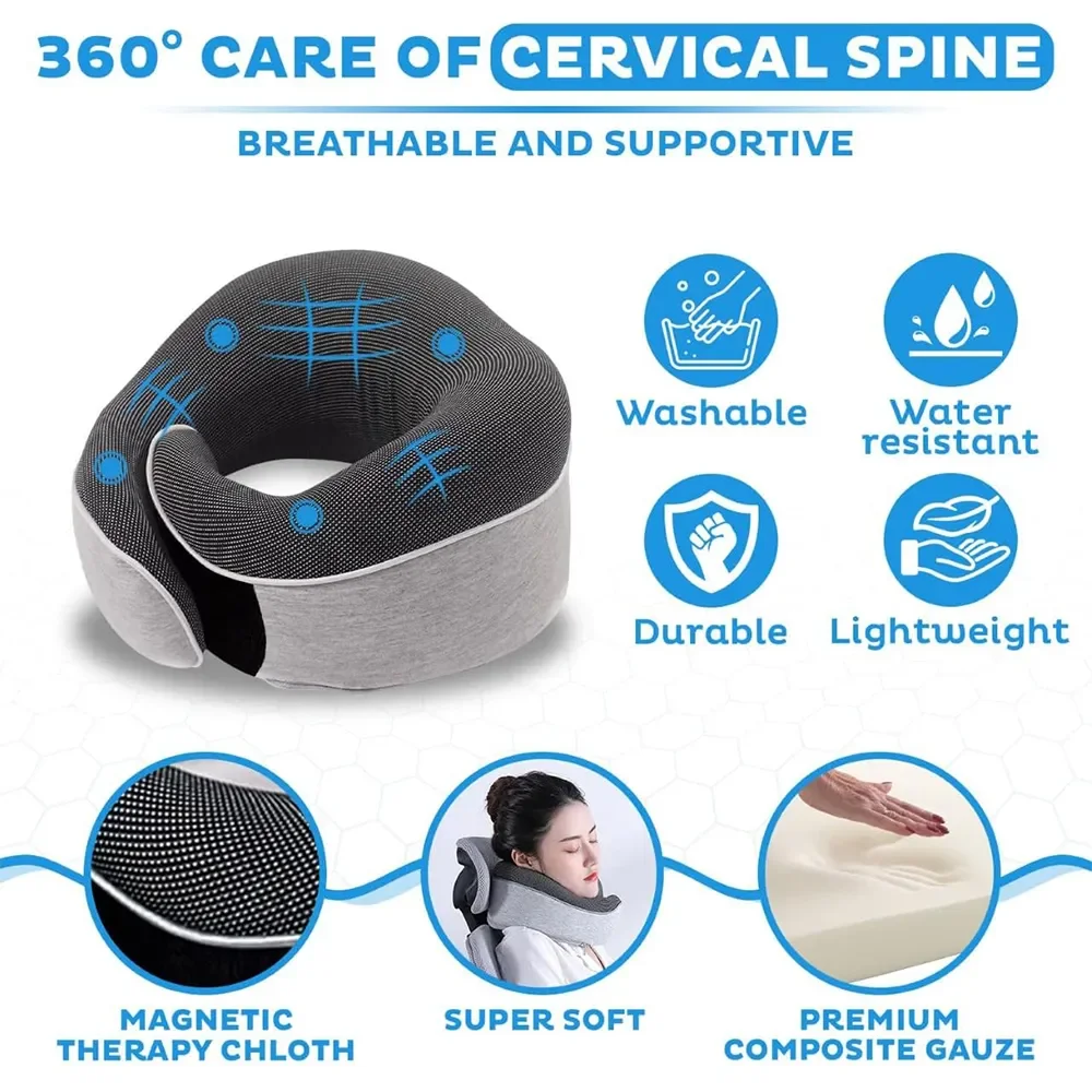 Neck Pillow Car Neck Pillow Travel Pillow Memory Foam Neck Pillow Cervical Vertebra Travel Portable Noon Break Aircraft U Type Of Pillow Sleep Camping Carry Bag
