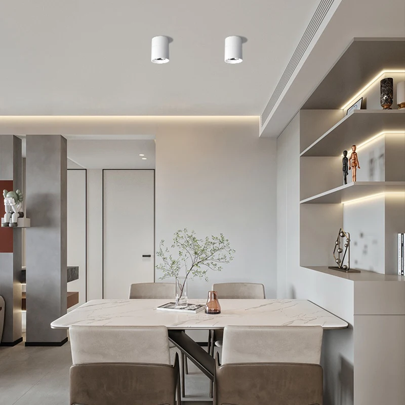 Full Spectrum Surface Mounted Downlight Spotlights with Adjustable Angle Without Punching Bedroom Ceiling Corridor Small Lights