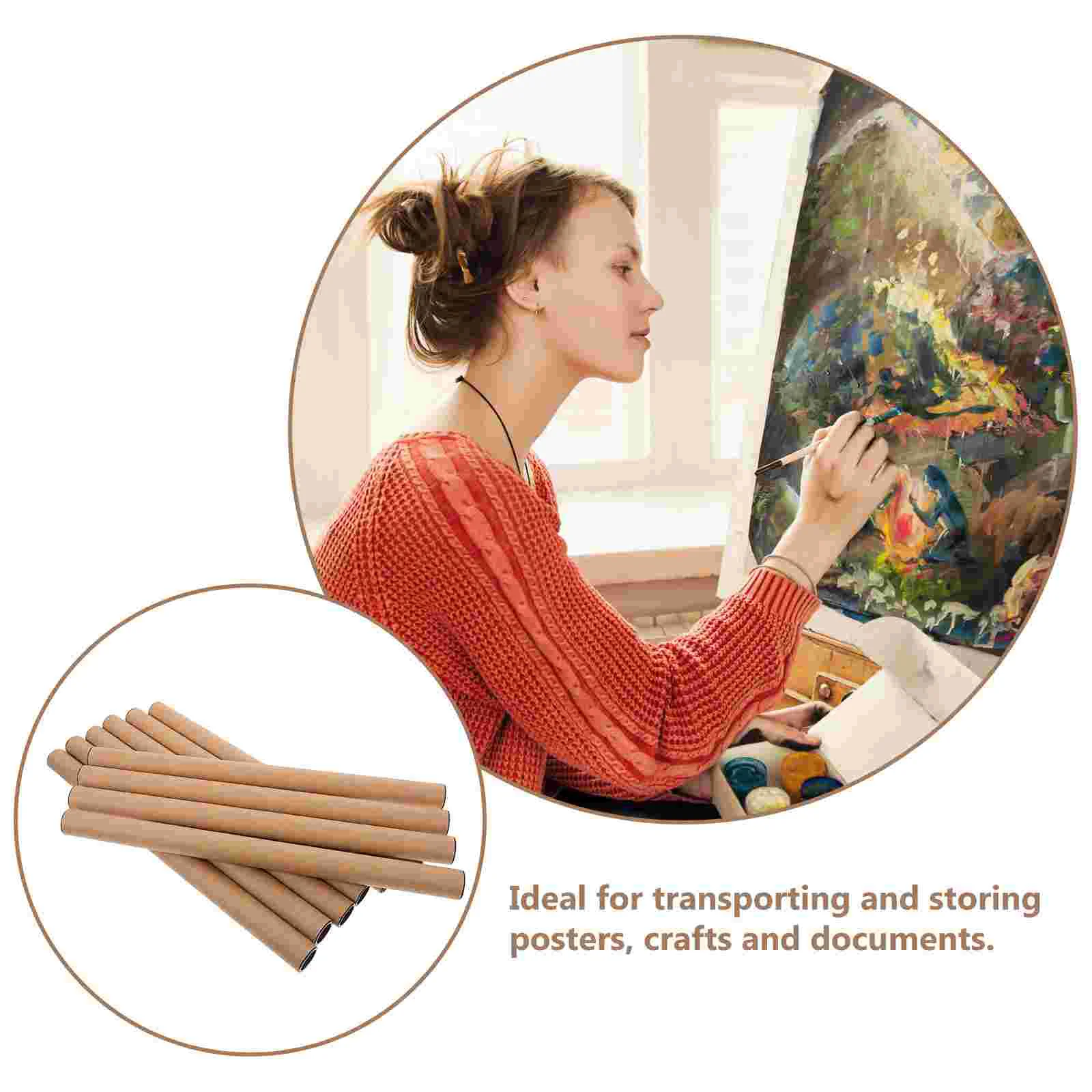 Poster Mailing Tube Cardboard Tubes Packaging Round Paper Storage Artwork 10 Pcs art transport tube