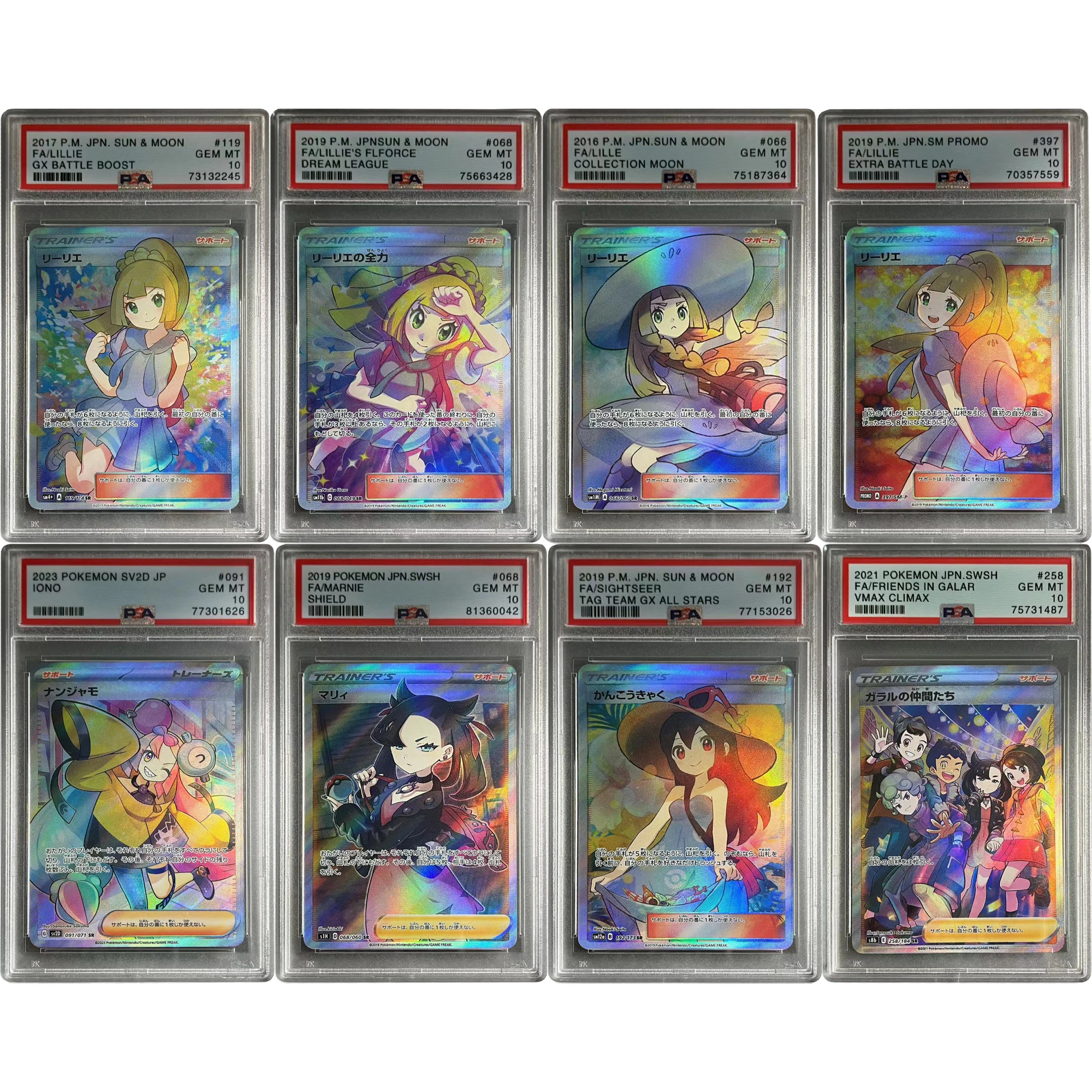 

PSA Pokemon Trainer Iono Marnie Lillie Acerola Cynthia коллекционная карточка PTCG копия версия рейтинг карточка аниме Игра карточка подарок игрушка