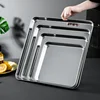 304 Flat Bottom Stainless Steel Square Tray Baking Pan Multifunctional Dessert Straight Edge Baking Tray Kitchen Storage Tools 1