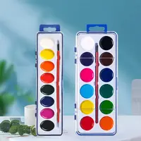 Washable Watercolor Paint Set 8/12/16 Colors Portable Watercolor Paint Palette With Water Brush Pen Water Color Paints 1