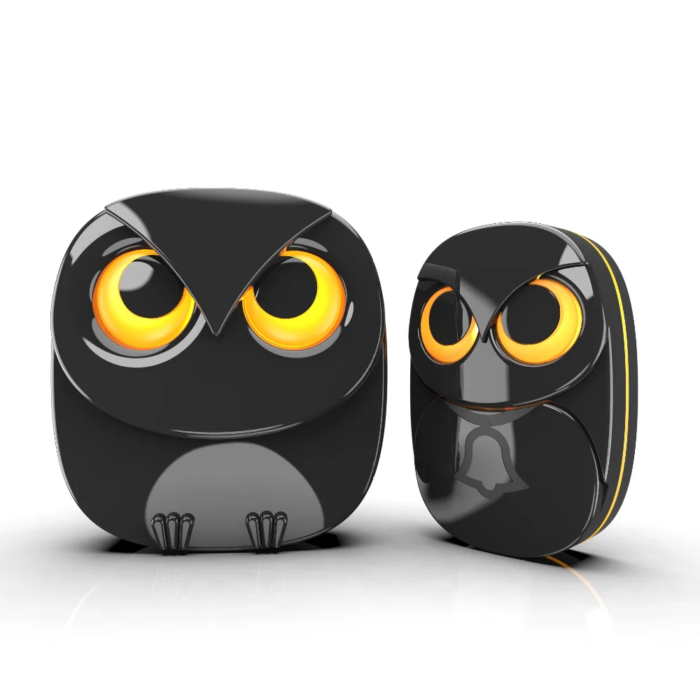 

Outdoor Waterproof Wireless Luminous Doorbell Button Owl Long-distance Intelligent Emergency Calling Machine Doorbell Chime