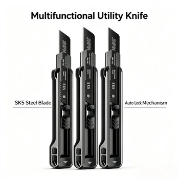 Coltello Multiuso Resistente per Uso Domestico, Taglierino per Carta da Parati Rinforzato, Strumento per Incisioni Artigianali e Taglio di Forniture per Ufficio