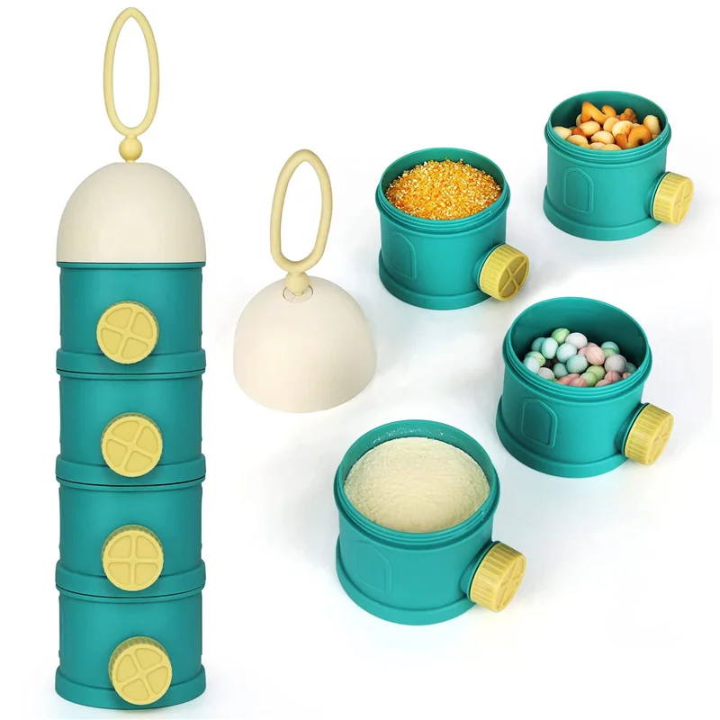 Portable Baby Food Storage Box 3 4 Layers Side Opening Milk Powder Box Non-Spill Infant Essential Cereal Toddler Snack Container baby food storage containers portable food storage box baby milk powder dispenser
