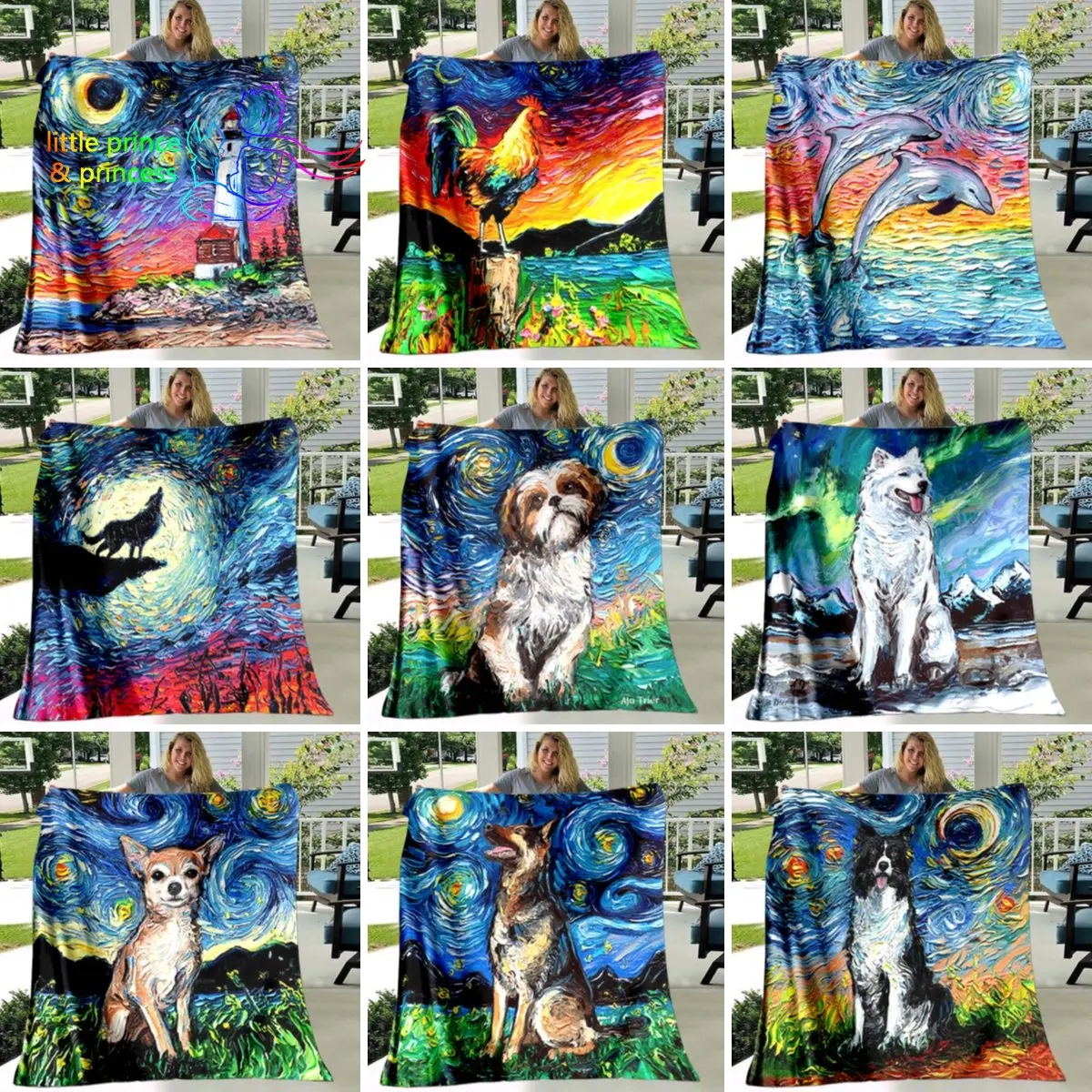 

Одеяло для щенков, собак, животных, искусство, звездное небо, легкое удобное мягкое дышащее ультратеплое одеяло, постельное белье для путешествий