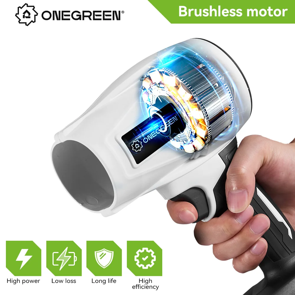 ONEGREEN 2000W Electric Brushless Turbo Fan Blowers Cordless 150000RPM Air Blower Violent Power Tools for Makita 18V Battery 4