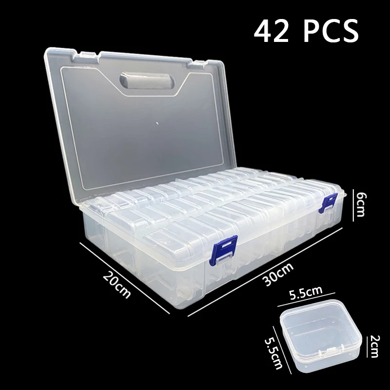 Transparent Independent Packaging Box Small Bead Organizers Plastic Storage Cases Mini Clear Bead Storage storage boxstorage containerplastic storage box