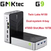 GMKtec G9 NAS MINI PC Twin Lake N150 Windows 11 Pro DDR5 12GB on Board 64GB EMMC4'SSD Slot Max 16TB Dual 2.5G Lan WIFI 6 BT5.2 1