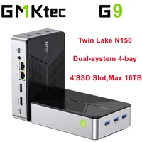 GMKtec G9 NAS MINI PC Twin Lake N150 Windows 11 Pro DDR5 12GB on Board 64GB EMMC4'SSD Slot Max 16TB Dual 2.5G Lan WIFI 6 BT5.2 1