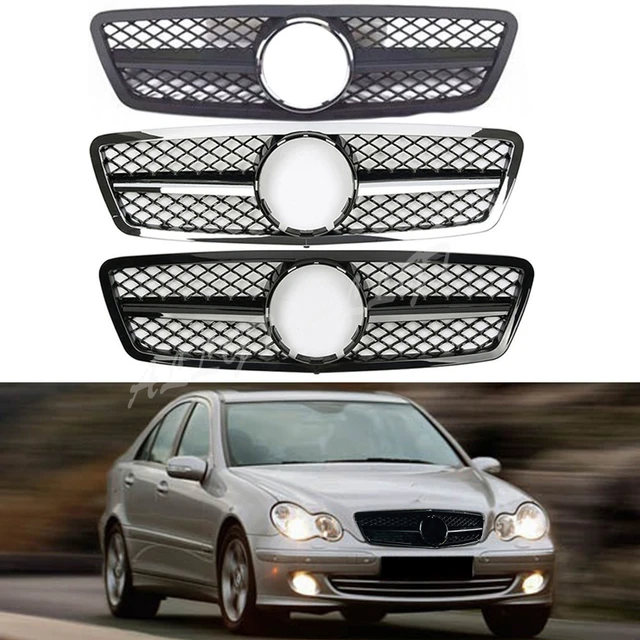 Grille Sport fits for Mercedes W203 S203 C Black Chrome
