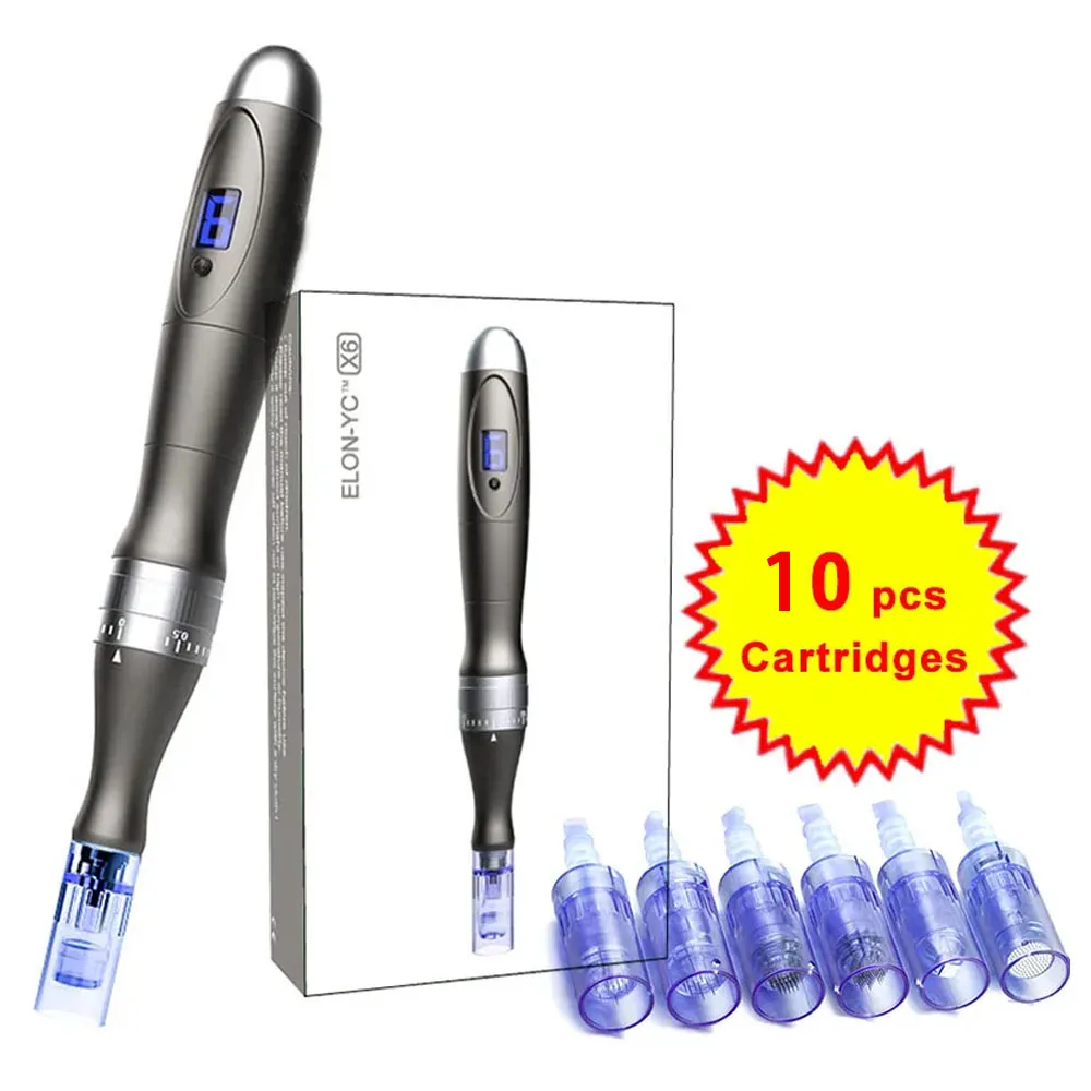 Derma Pen Wired Professional Microneedling Dr Derma Pen Auto Micro Needle Dermapen Con Cartuccia Da 10 Pezzi