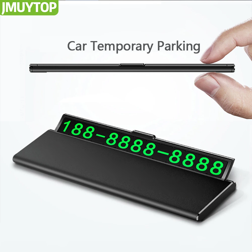 magnetic phone holder for car Ultra-thin Car Temporary Parking Card Phone Number Drawer Hideable Luminous One-click hid Telephone Number Plate wall phone holder