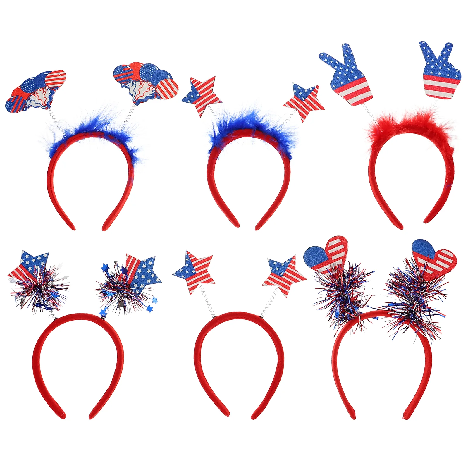 

6 Pcs Hair Bands Independence Day Headband Lovely Aldult Tassel Hairband Adult Decor Carnival Delicate Party Hoops Miss