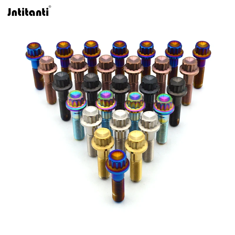 Jntitanti Gr.5 Titanio Bullone A 12 Punti M8 * 20/32 Mm10Pcs Per Ruota Forgiata Da 2/3 Pezzi Per Ruota Bbs Rs Rm Lm