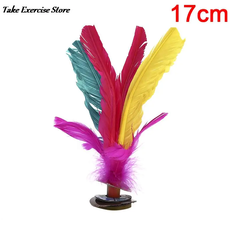 China Jianzi Football Foot Kick Handwheel Shuttlecock Goose Feather Shuttlecock Fitness Entertainment For Physical Exercise 1pc