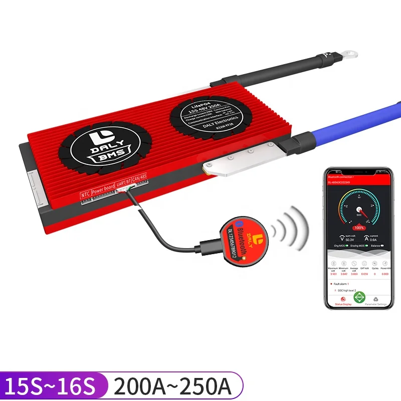 

Аккумулятор Daly smart bms lifepo4 15s 16s 200a 250a 48В bms с функцией UART BT 485 CAN