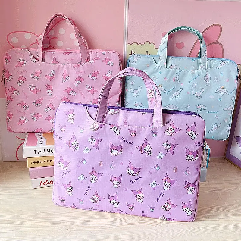 

15.6 Inches Laptop Bag Kawaii Sanrio Cinnamoroll My Melody Kuromi Cute Cartoon Anime Student Worker Laptop Storage Bag Girl Gift