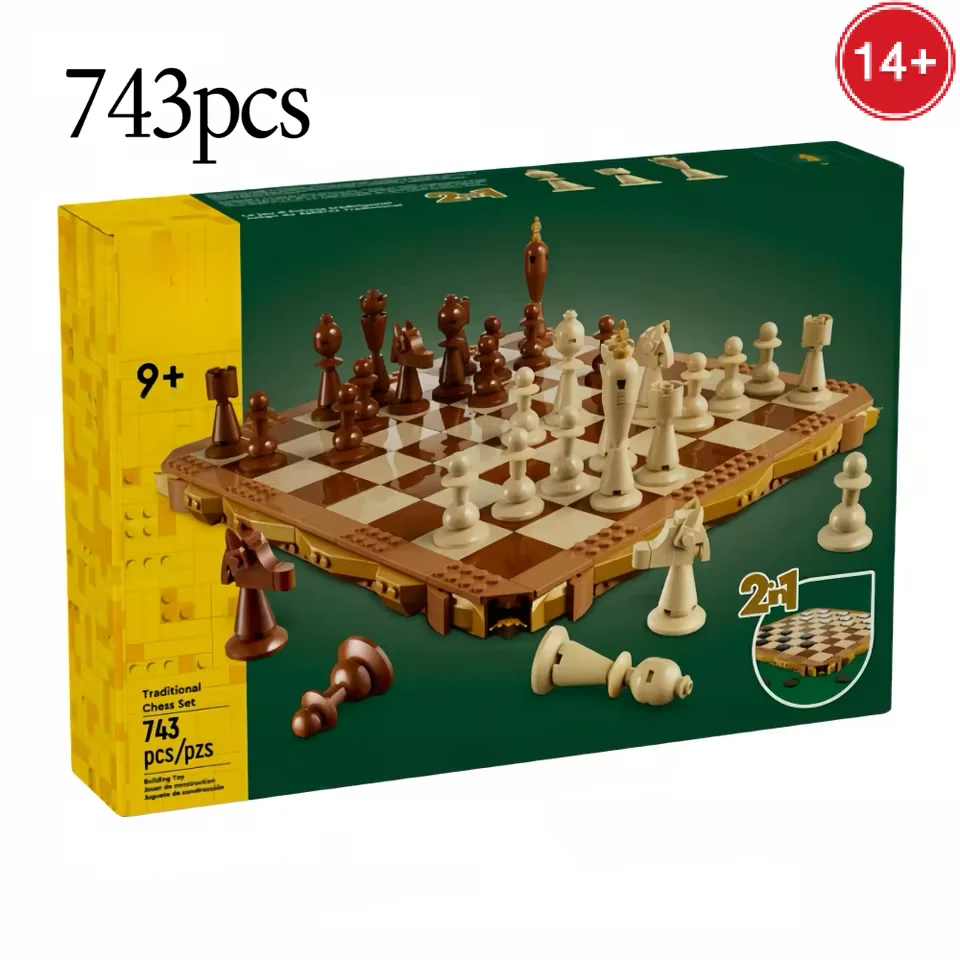 2025 NEW Traditional Chess Set 40719 Building Blocks Chessboard 743Pcs Board Game Model Bricks Creative Kids Birthday Gifts