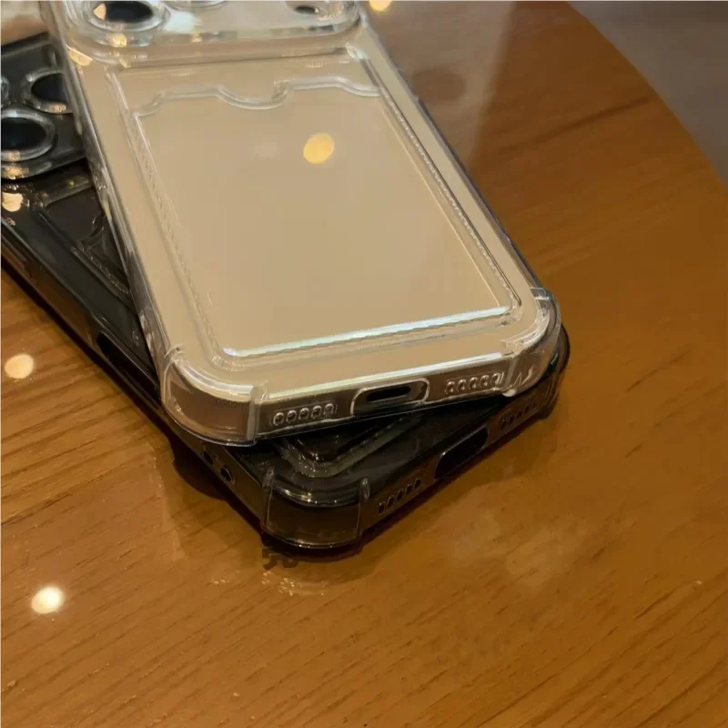Shockproof Card Holder Pocket Phone Case with Clear Design