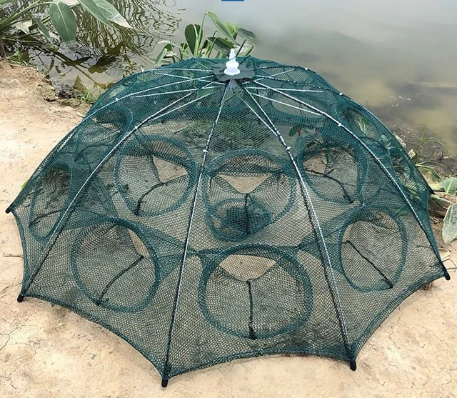 4/6/8/10/12/16/20 Holes Folded Portable Hexagon Fishing Net