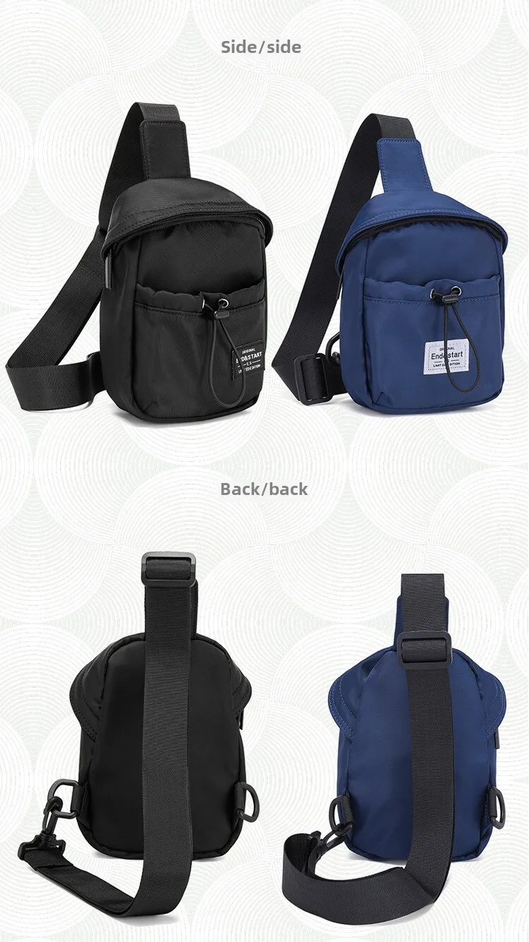 Mini Waist Bag Men's Trendy Brand Shoulder Messenger Bag Personality Fashion Trend Ins Chest Bag Mobile Phone Bag Small Lightweight Waist Bag_voghion.com