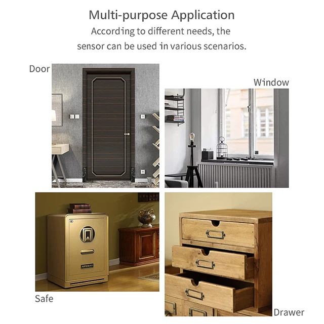 Tuya WiFi Door Window Detector Smart Life APP Remote Control Notification Alarm Sensor Compatible with Alexa Google Assistant 5