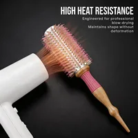 Brosse à cheveux ronde professionnelle en bois à poils de sanglier, 6 tailles, pour salon et usage domestique, outil de coiffage pour volume, franges et boucles 6
