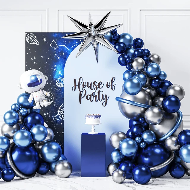 85pcs Blue White Silver Metal Balloons Garland Arch Kit for Baby Shower  Birthday Wedding Party Decorations 