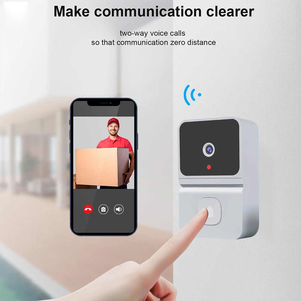 

WiFi Wireless Video Doorbell HD Camera PIR Motion Detection IR Alarm Security Smart Home Door Bell WiFi Intercom Tuya for Home