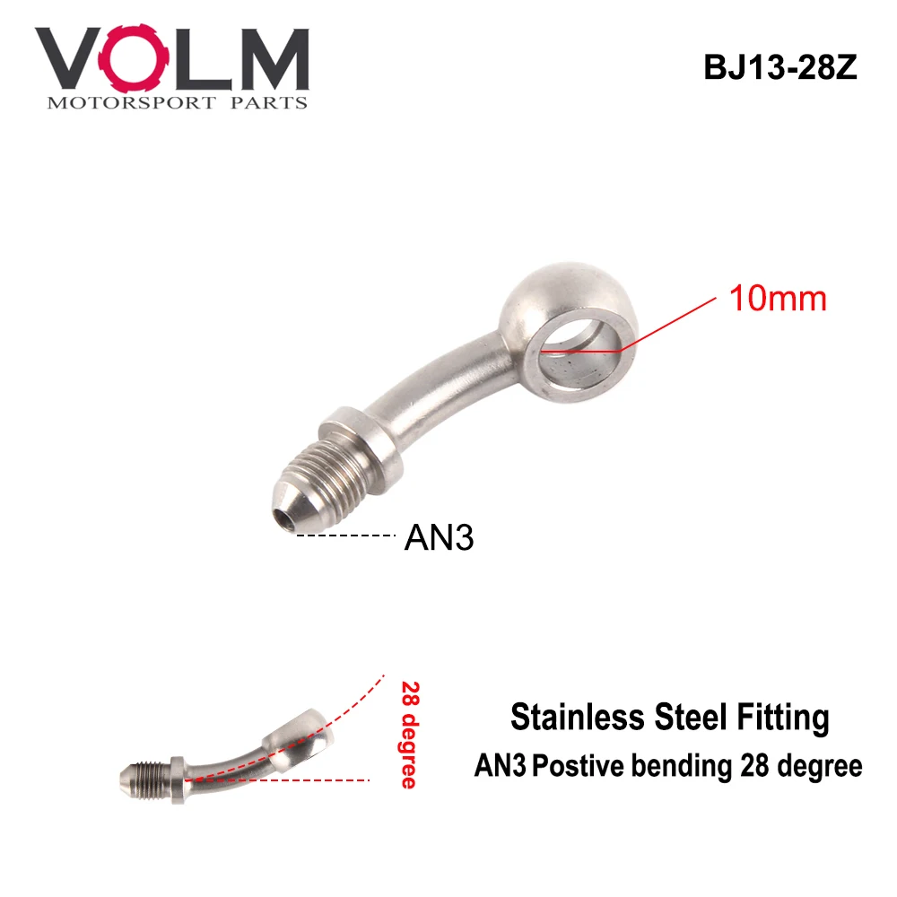 AN3 Motorcycle Brake Oil Hose Fitting Stainless Steel