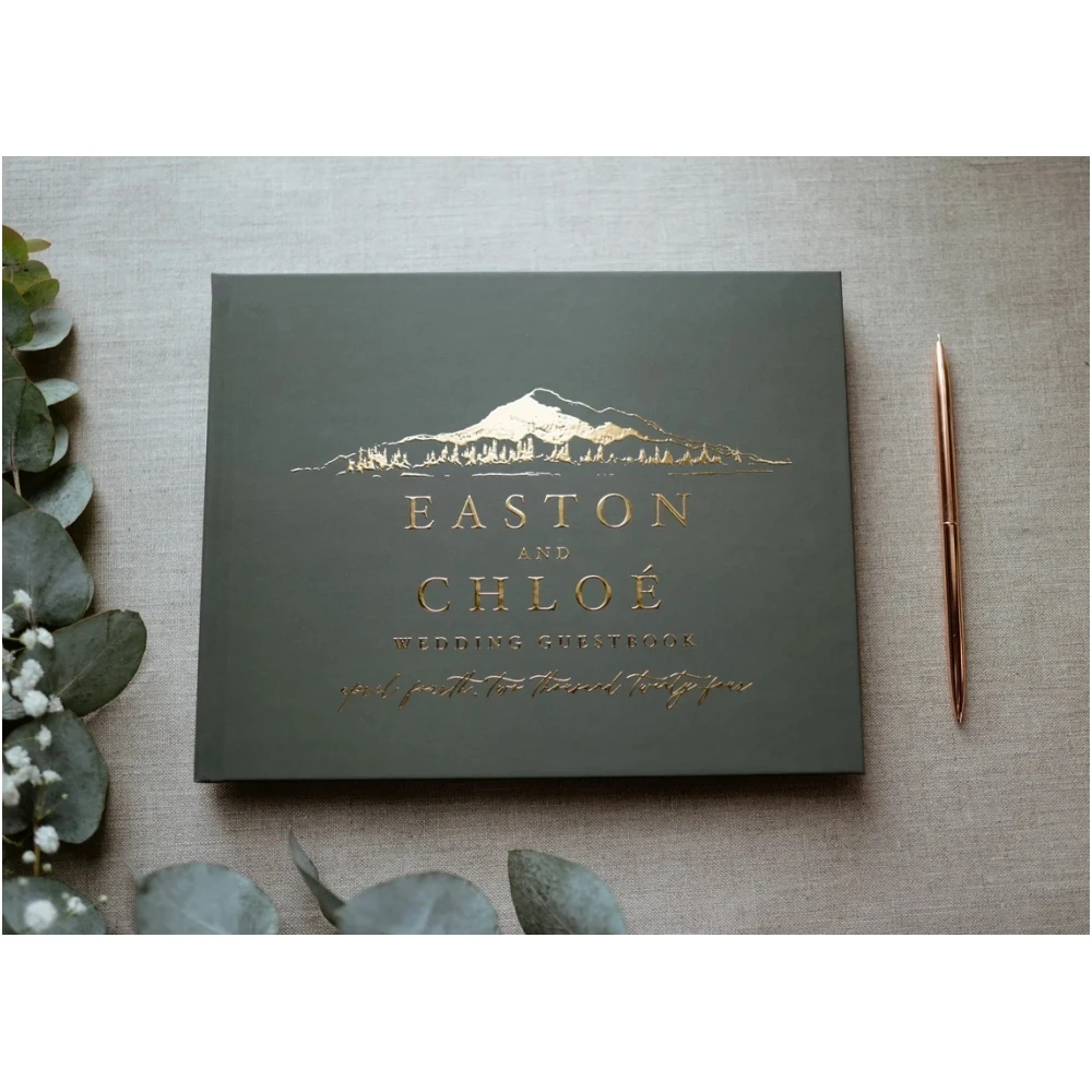 

Mountain Wedding Guest Book, Wedding Sign In, Photo Album, Photobook, Wedding Guestbook, Blank, Black,