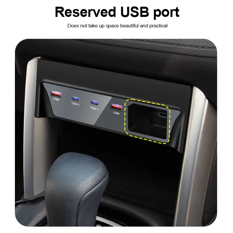 For Toyota Corolla Cross 2021-2024 USB Type-C Splitter adapter 