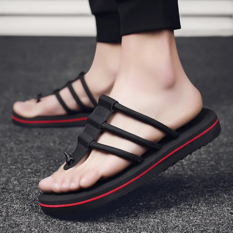 

Summer Men Flip-Flops Slippers Fashion Beach Sandals Male Non-Slip Flat Shoes Casual Outdoor Street Slipper Hombre Zapatos2023