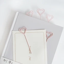 ALLTU 20pcs Creative Pink Love Paper clip Photo clip Message paper clip Decorative small gift Student office Q057