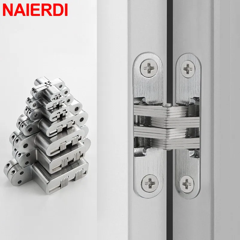 Naierdi 2 Pezzi Cerniera Per Porta Nascosta Cerniera Invisibile In Acciaio Inossidabile Cerniere Pieghevoli A Scomparsa Per Hardware Per Mobili Per An