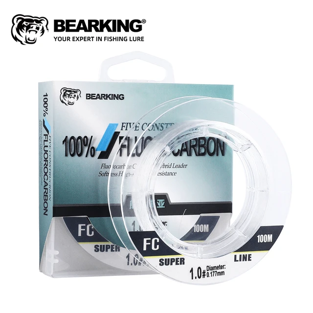 BEARKING-Monofilament Fluorocarbon Fishing Line, Fishing Leader