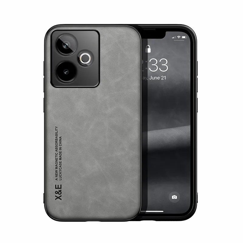 ELVEV Vintage Durable PU Leather Magnetic Phone Case in Skin-feeling Finish
