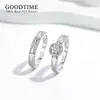 Luxury Pure 100% 925 Sterling Silver Ring Set For Woman Jewelry 5A Zircon  Snowflake Cube Engagement Wedding Band For Bridal 2