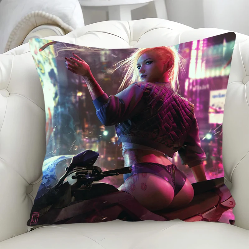

Decorative Pillowcases for Pillows Cyberpunk Art Cushion Cover 45x45 Lounge Chairs Pillowcase Fall Decor Pillow Hugs Sofa Covers