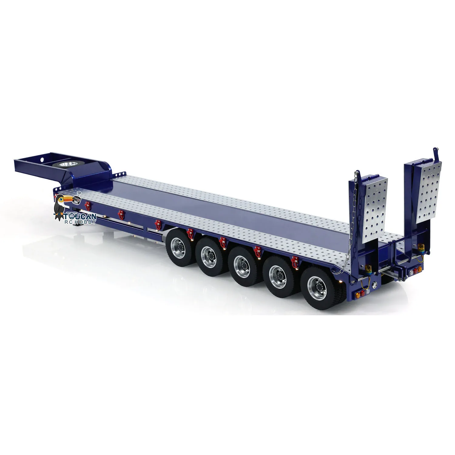 5-Axle Metal Semi Trailer for Toys TAMIYAYA 1/14 RC Tractor Truck Radio Control Dumper Vehicle Car Machine Model 3