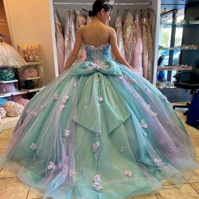 New Arrival Rainbow Tulle Party Dresses Ball Gown Handmade 3D Florals Prom  Gowns Women Colorful Tulle Formal Occasion Dresses - AliExpress