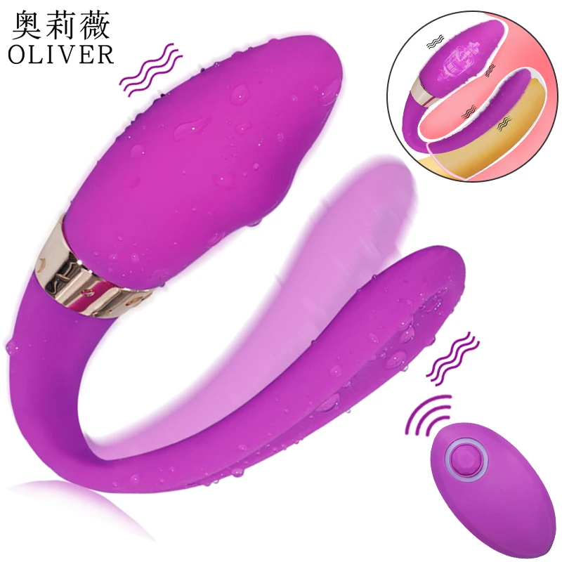U Shape Wireless Remote Control Dildo Vibrators Wearable G Spot Clitoris Stimulator Erotic Sex Toys for Women Couple Adults