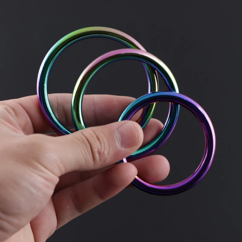 

Colorful Metal Penis Rings Men's Delayed Ejaculation Stimulating Cock masturbation Scrotum bondage Dick Ring SM Sex Toy For Man