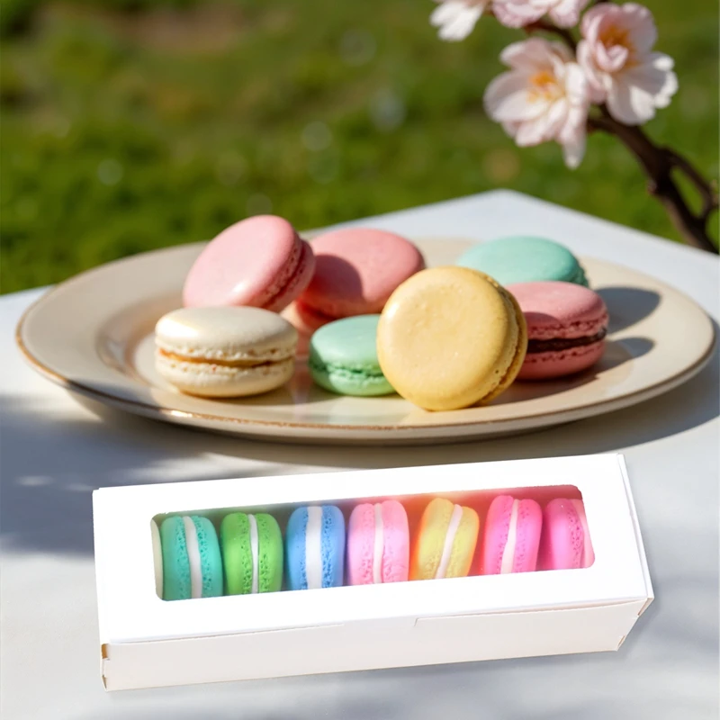 12Pcs Macaron Boxes with Clear Window, Transparent Cookie Packaging Gift Box for Macaro... - SKU MBW02132 - UGI Packaging