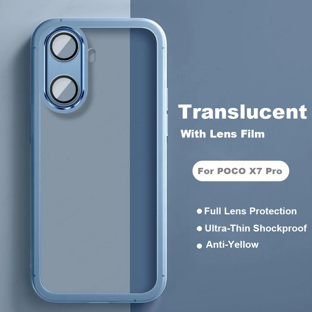 Translucent Crystal Silicone Protective Phone Case with Camera Guard